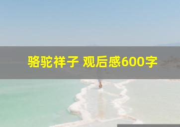 骆驼祥子 观后感600字